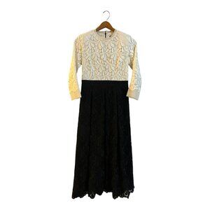 C&M Collection Formal Dress Lace Size 38 Cream Black